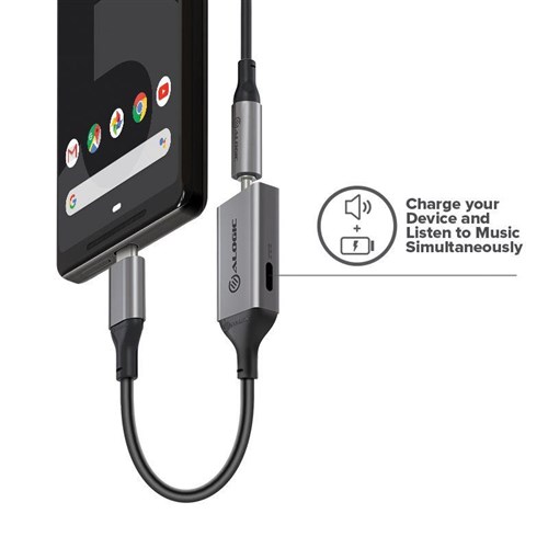 ALOGIC 10cm USB-C to 3.5mm Audio & USB-C Charging Combo Adapter